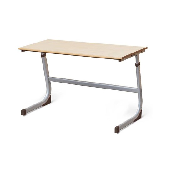 STUDENT ADJUSTABLE DESK TWO STUDENTS DESK 2-4 GREY