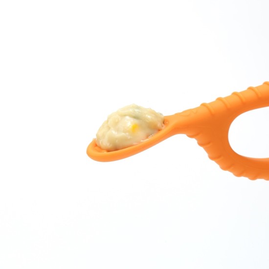 DUO TEXTURED LOOP SENSORY SPOONS GREEN/ORANGE