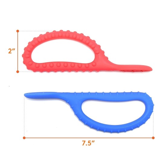 DUO TEXTURED LOOP SENSORY SPOONS BLUE/RED
