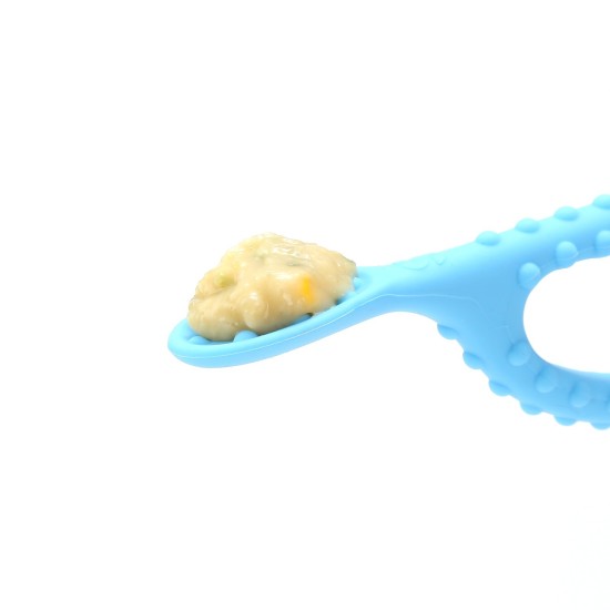 DUO TEXTURED LOOP SENSORY SPOONS ORANGE/LIGHT BLUE