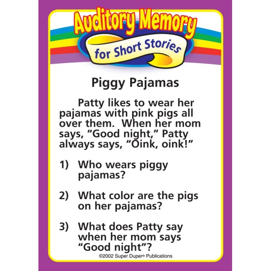 AUDITORY MEMORY FOR SHORT STORIES FUN DECK