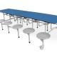 RECTANGULAR MOBILE FOLDING TABLE SEATING UNIT