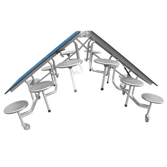 RECTANGULAR MOBILE FOLDING TABLE SEATING UNIT